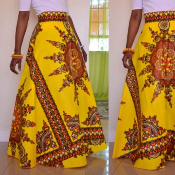 Dresses & Skirts - African print maxi skirt sz XL